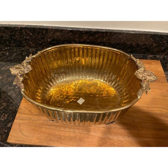 Vintage brass planter - Picture 2 of 10